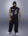 Big & Tall Graphic Streetwear Vest Pants Set for big men view 1