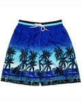 Big & Tall Blue Hawaiian Gradient Shorts for big men