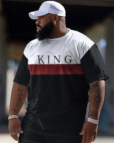 Big & Tall Colorblock Graphic Two-piece Set for big men view 2