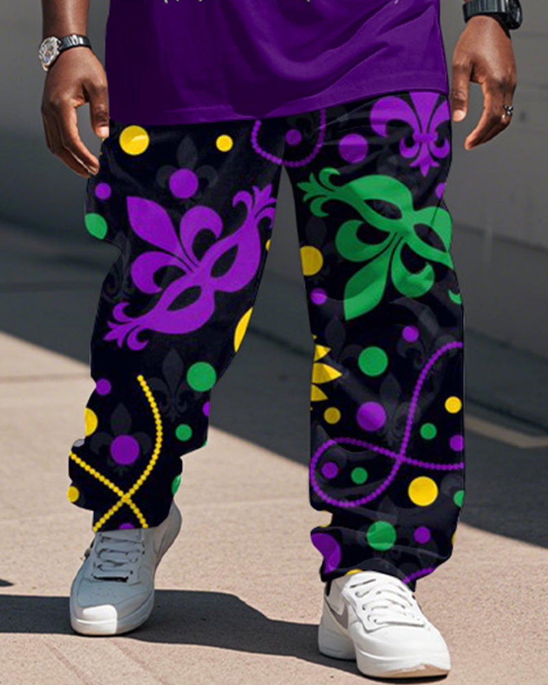 Big & Tall Graphic Graffiti T-Shirt Pants Set for big men view 3