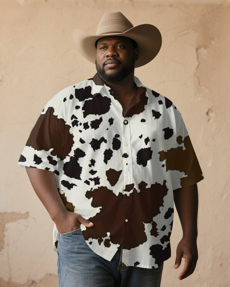 Big & Tall Western Graphic Short Sleeve Shirt for big men view 1