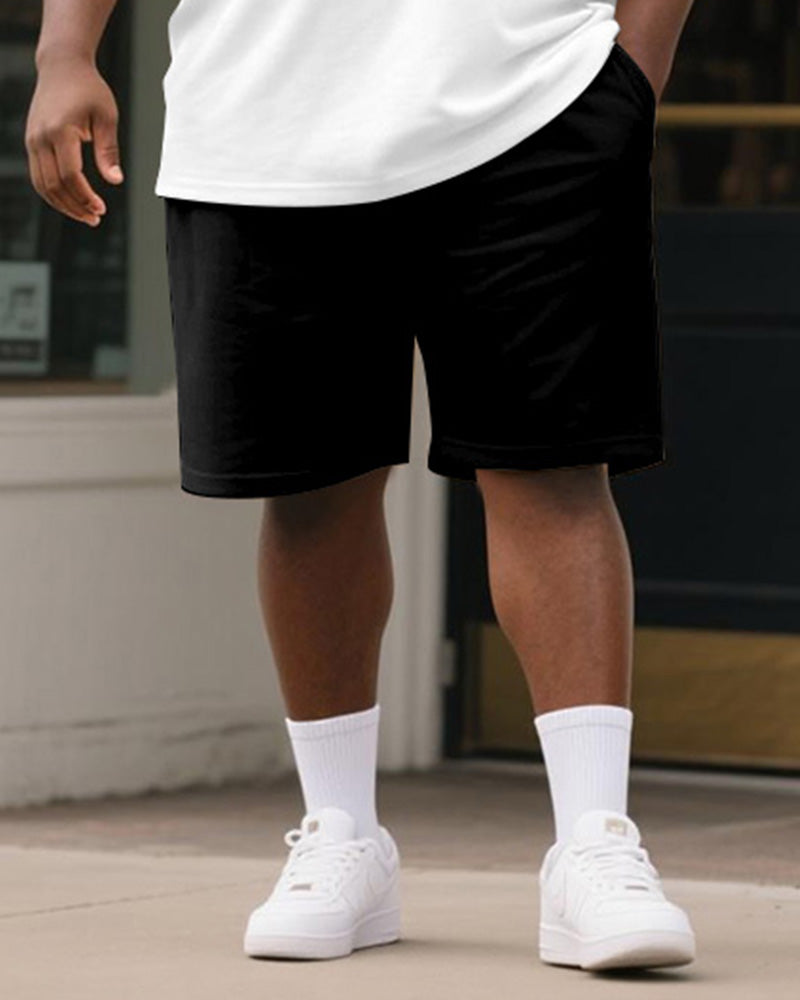 Big & Tall Streetwear T-Shirt Shorts Set for big men view 3