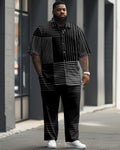 Big & Tall Geometric Striped Graphic Jeans for big men view 1