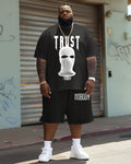Big & Tall Graphic T-Shirt Shorts Set for big men view 2