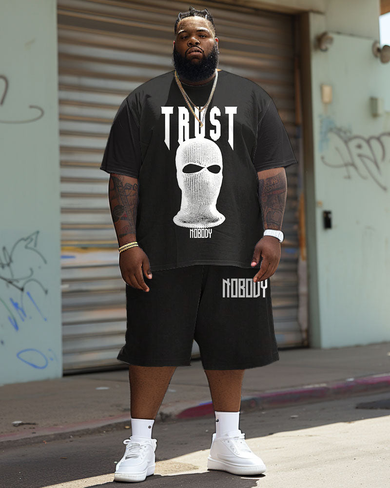 Big & Tall Graphic T-Shirt Shorts Set for big men view 2