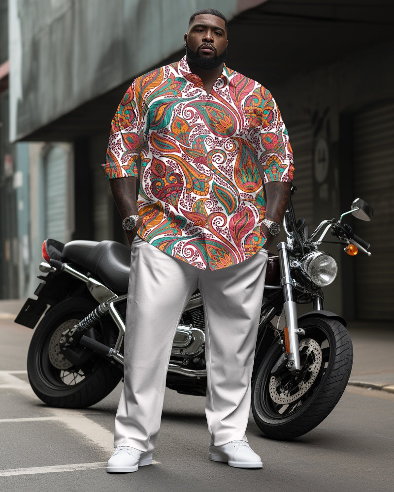Big & Tall Floral Vintage Two-piece Set for big men view 1