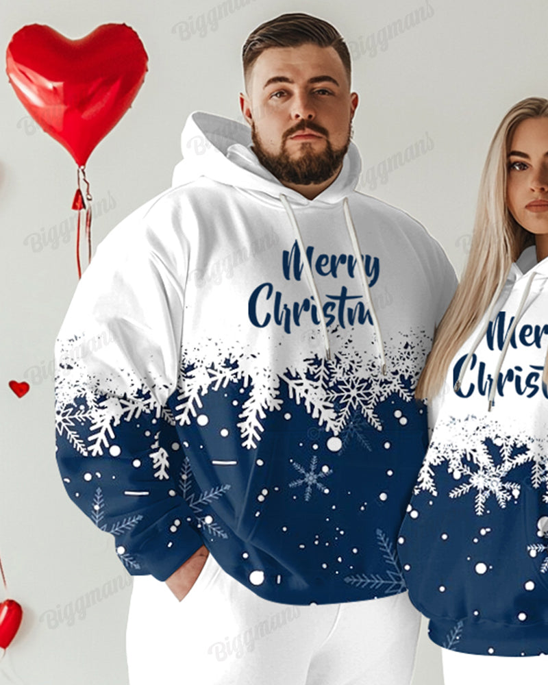 Big & Tall Blue Graphic Streetwear Hoodie for big men view 2