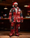 Big & Tall Graphic Patchwork Two-piece Set for big men view 1