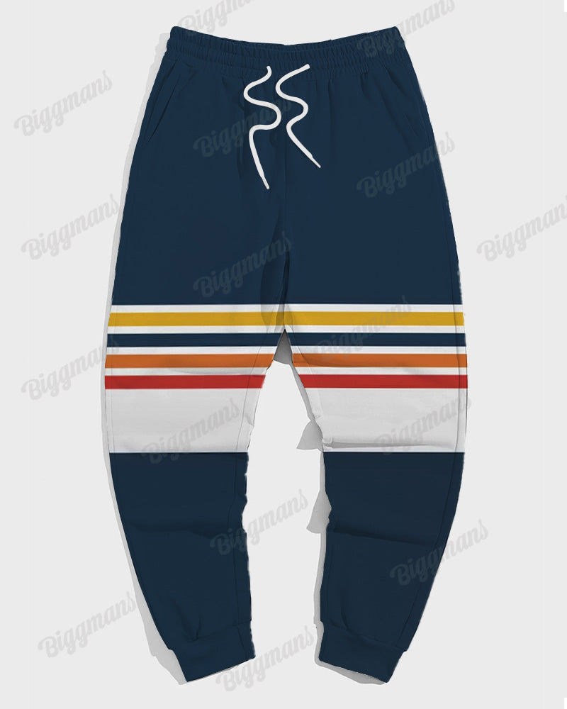 Big & Tall Striped Graphic Hoodie Sweatpants Set for big men view 6