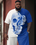 Big & Tall Graphic Streetwear T-Shirt Shorts Set for big men view 2