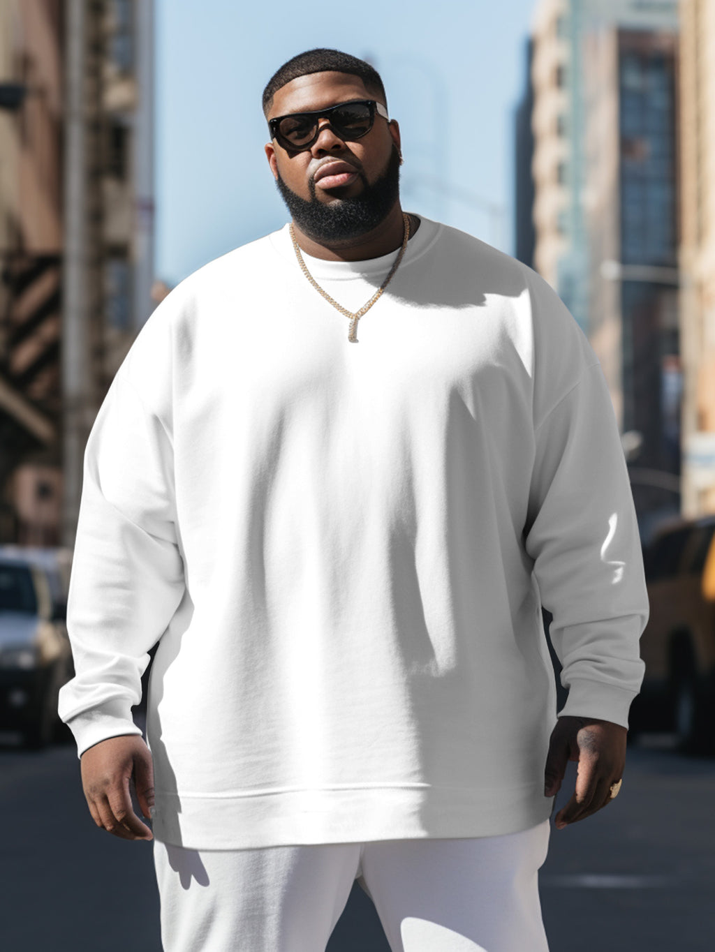 Big & Tall Solid Color Streetwear Men's Clothing for big men view 3