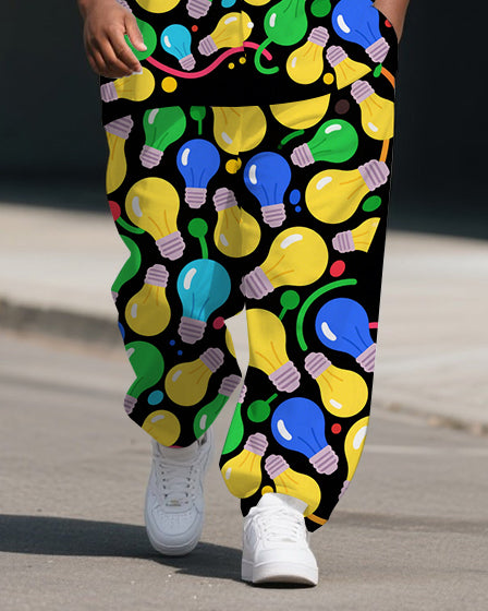 Big & Tall Graffiti Streetwear T-Shirt Pants Set for big men view 3