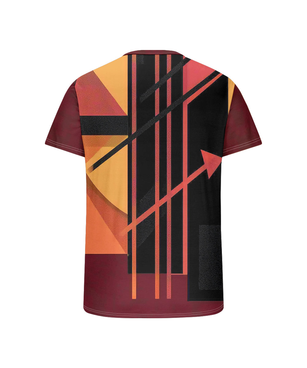 Big & Tall Black Red Geometric T-Shirt for big men view 5