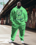 Big & Tall Brown Athletic Hoodie Sweatpants Set for big men view 1