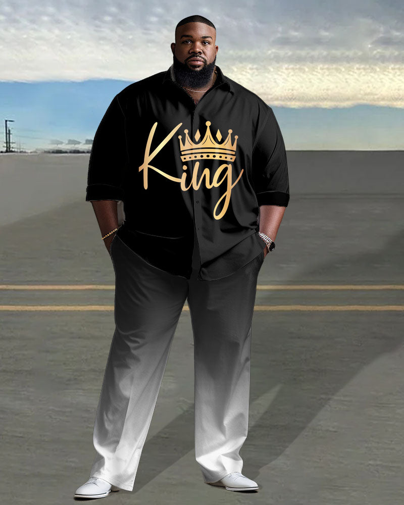 Big & Tall Gradient Graphic Shirt Pants Set for big men view 1