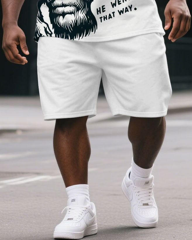 Big & Tall Graphic T-Shirt Shorts Set for big men view 3