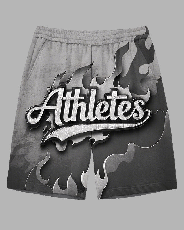 Big & Tall Gray Graphic Streetwear Shorts for big men