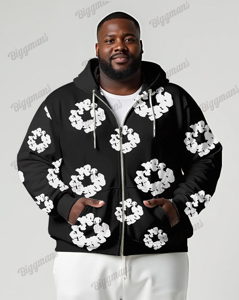 Big & Tall Graphic Floral Streetwear Hoodie for big men view 1