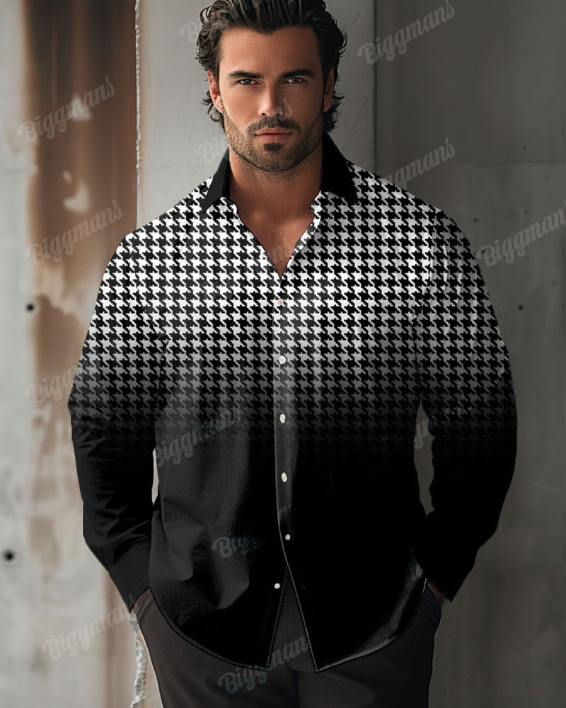 Big & Tall Gradient Graphic Long Sleeve Shirt for big men view 2