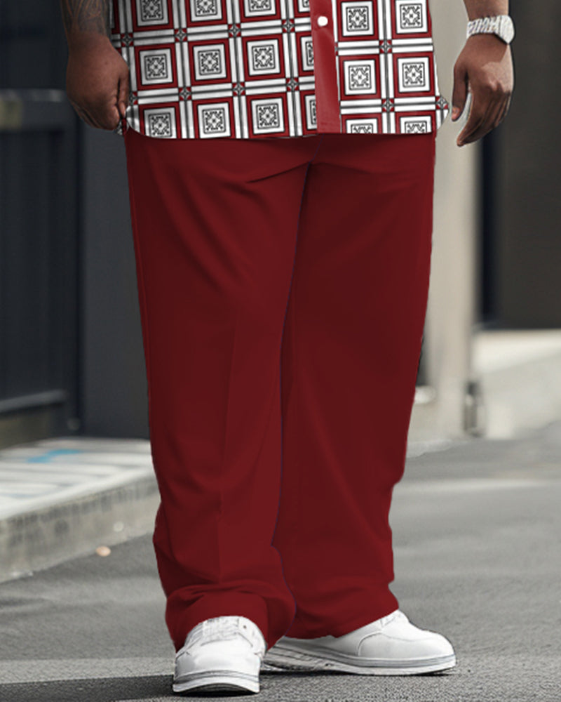 Big & Tall Business Casual T-Shirt Pants Set for big men view 3