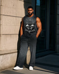 Big & Tall Gradient Graphic Streetwear Vest Pants Set for big men view 1