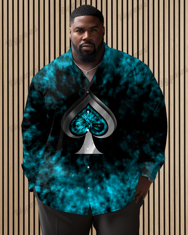 Big & Tall Gradient Long Sleeve Shirt for big men view 2