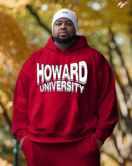 Big & Tall Red Streetwear Hoodie Sweatpants Set for big men view 2