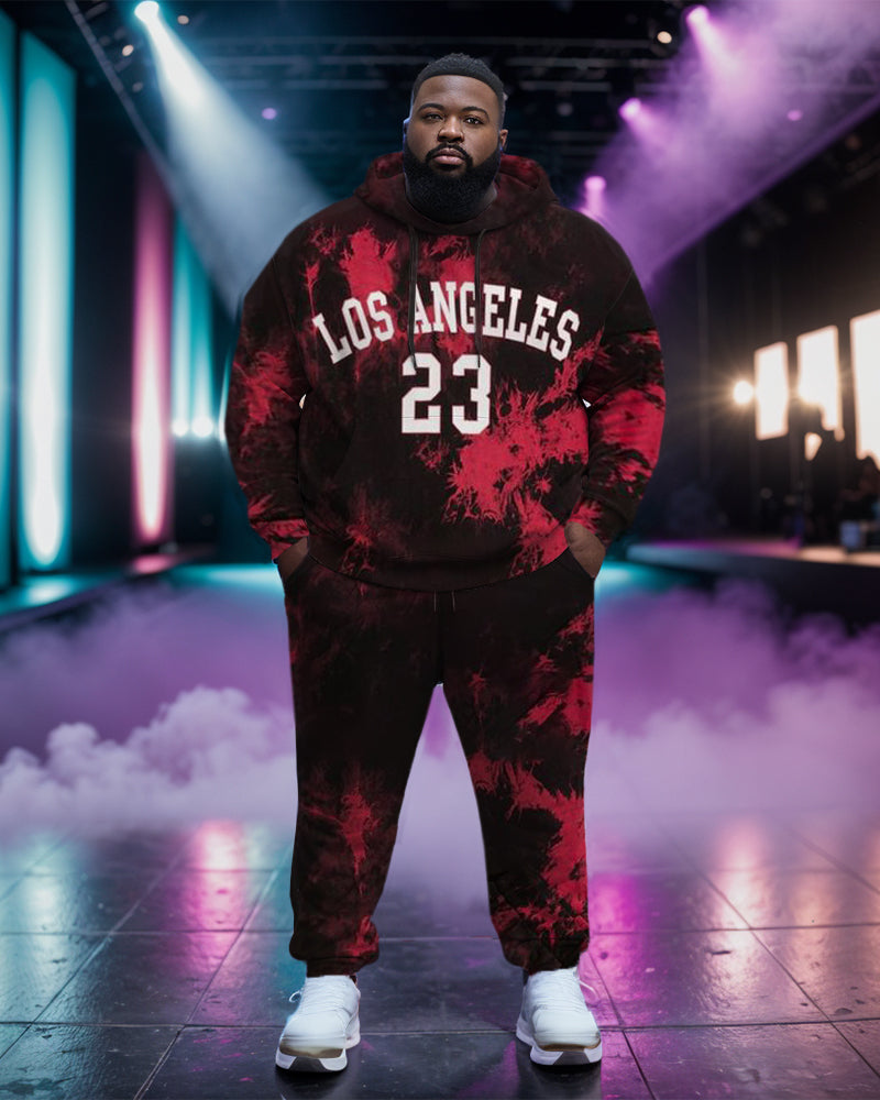Big & Tall Graphic Vintage Hoodie Sweatpants Set for big men view 1