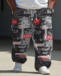 Big & Tall Black Athletic Hoodie Sweatpants Set for big men