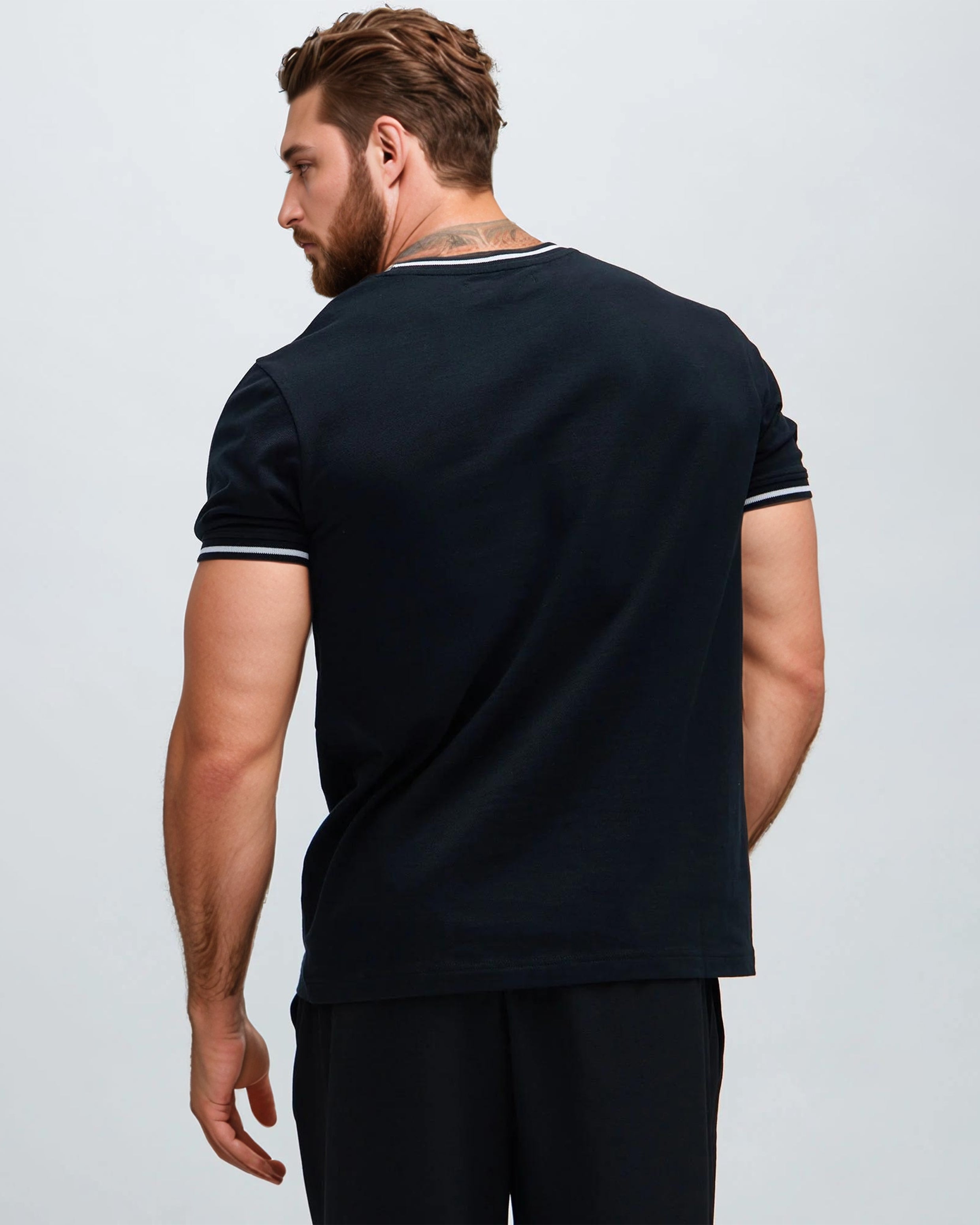 Big & Tall Black Graphic T-Shirt for big men view 2