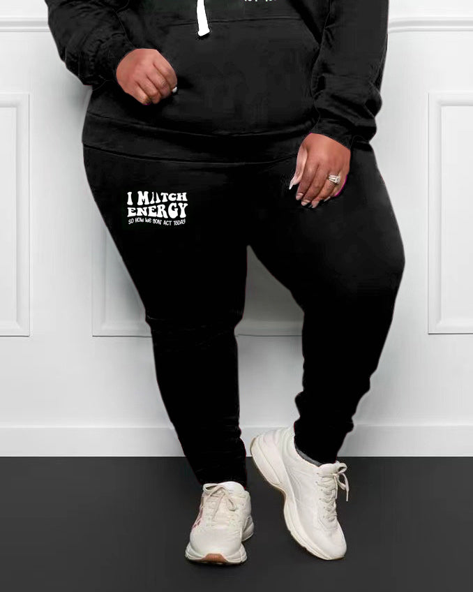 Big & Tall Graphic Streetwear Hoodie Sweatpants Set for big men view 3