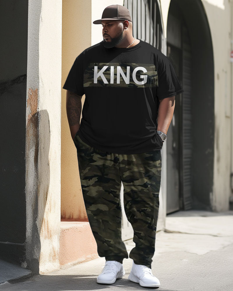 Big & Tall Graphic Camouflage Two-piece Set for big men view 1