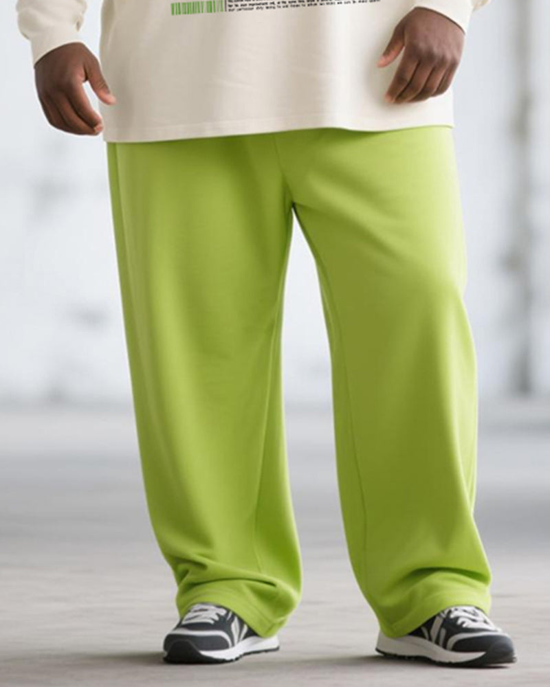 Big & Tall Green Graphic Graffiti T-Shirt Pants Set for big men view 3