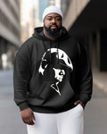 Big & Tall Denim Athletic Hoodie Sweatpants Set for big men view 1