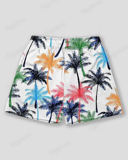Big & Tall Hawaiian Graphic Athletic Shorts for big men view 1