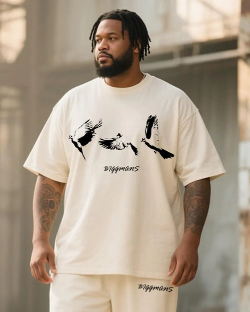 Big & Tall Graphic Graffiti T-Shirt Pants Set for big men view 2