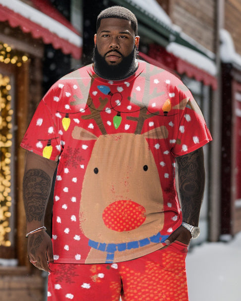 Big & Tall Graffiti T-Shirt Shorts Set for big men view 2