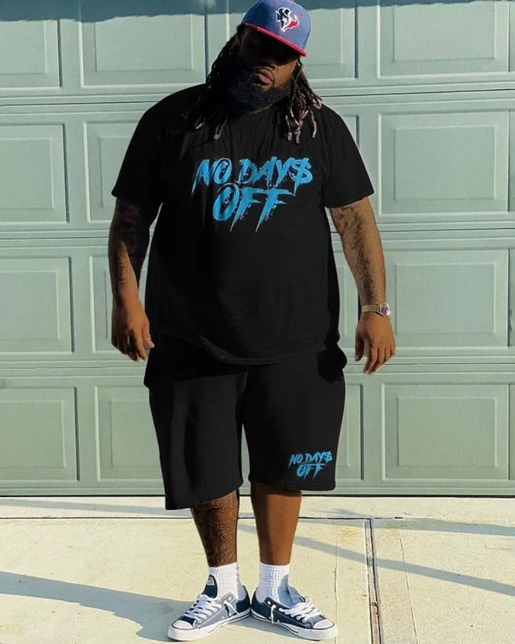 Big & Tall Graphic Streetwear Two-piece Set for big men view 1