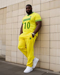 Big & Tall Striped Athletic T-Shirt Pants Set for big men view 1