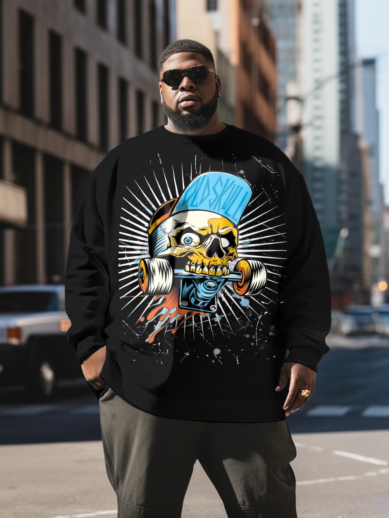 Big & Tall Black Skull Men's Clothing for big men