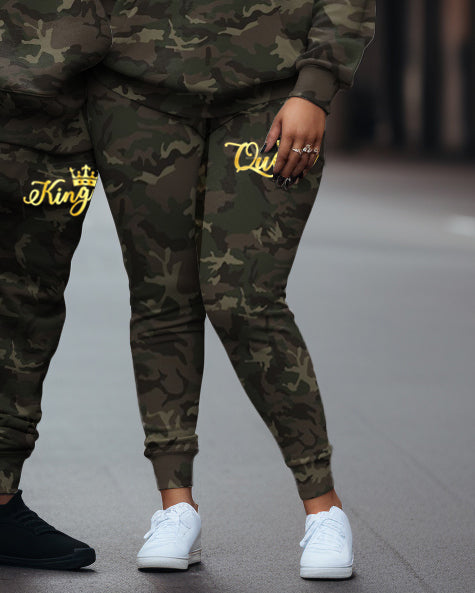 Big & Tall Graphic Camouflage Hoodie Sweatpants Set for big men view 10