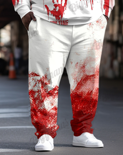 Big & Tall Graphic Graffiti Hoodie Sweatpants Set for big men view 3