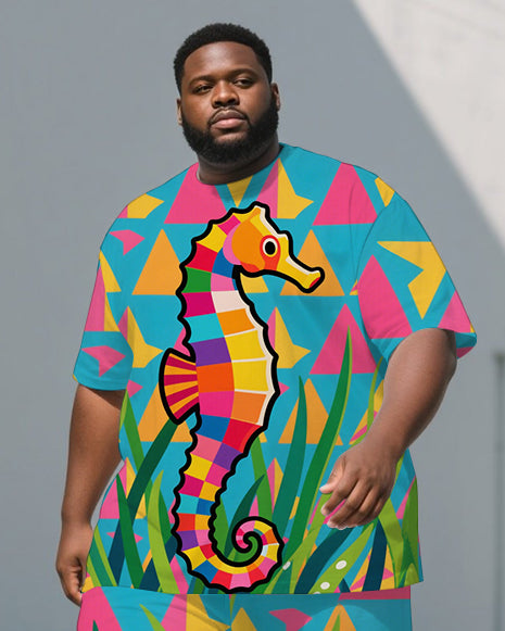 Big & Tall Streetwear T-Shirt Pants Set for big men view 2