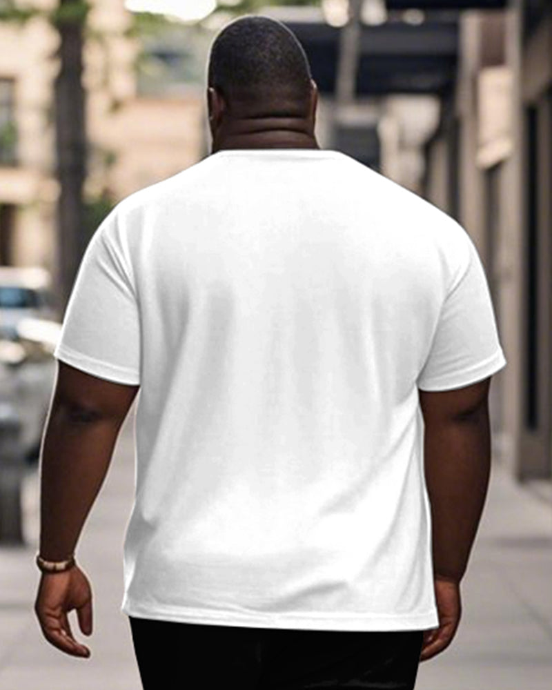 Big & Tall Black White Graphic T-Shirt for big men view 2