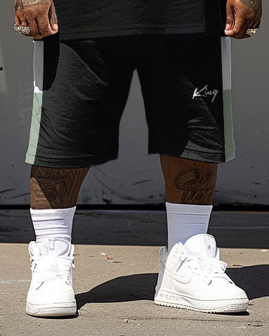 Big & Tall Graphic T-Shirt Shorts Set for big men view 4