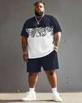 Big & Tall Streetwear T-Shirt Shorts Set for big men view 2