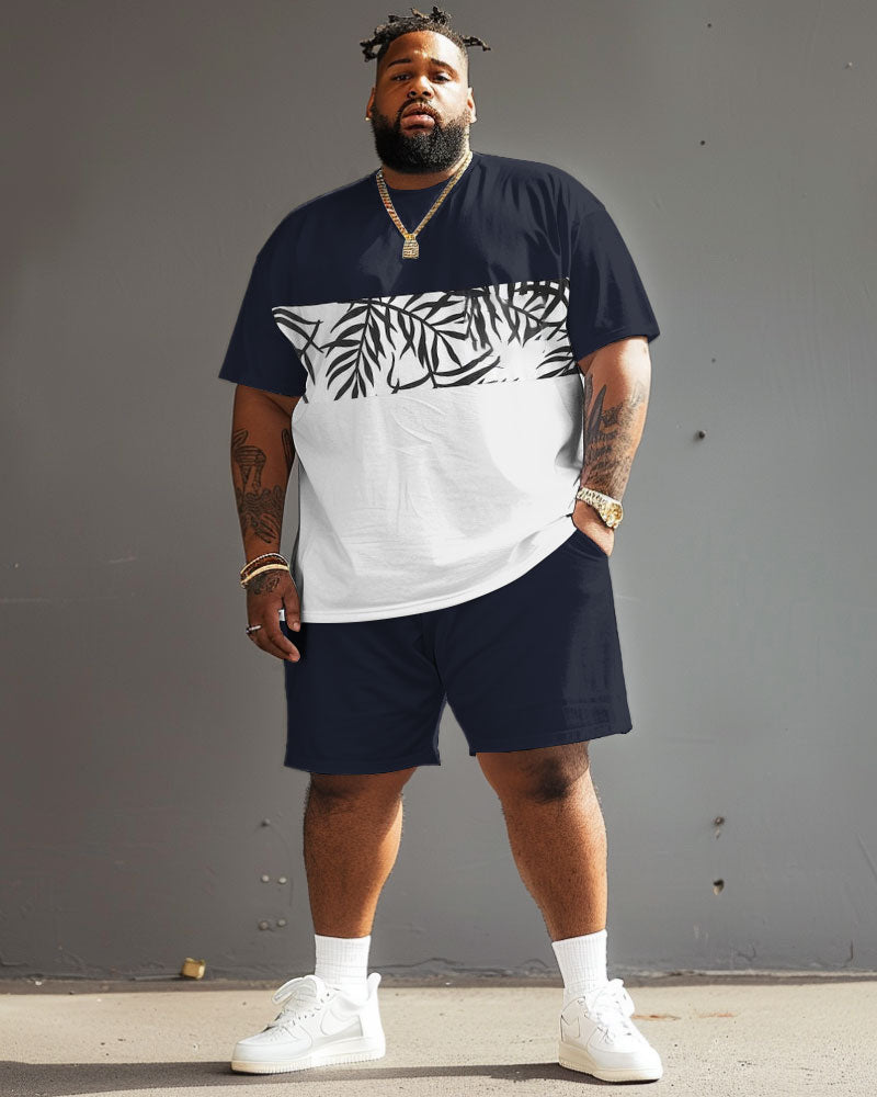 Big & Tall Streetwear T-Shirt Shorts Set for big men view 2
