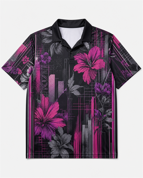 Big & Tall Graphic Polo Shorts Set for big men view 2