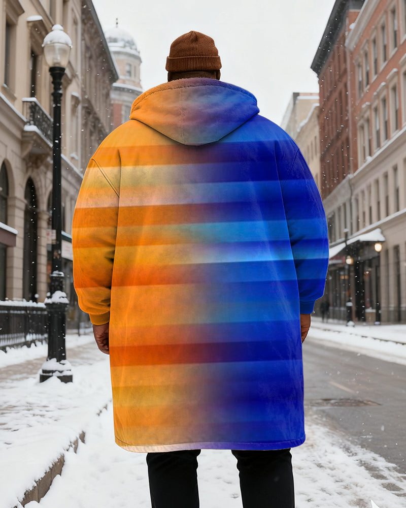 Big & Tall Blue Orange Gradient Hoodie for big men view 3