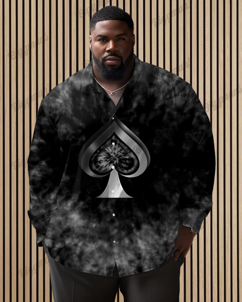 Big & Tall Gradient Long Sleeve Shirt for big men view 3